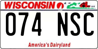 WI license plate 074NSC