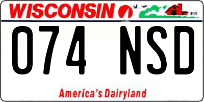 WI license plate 074NSD