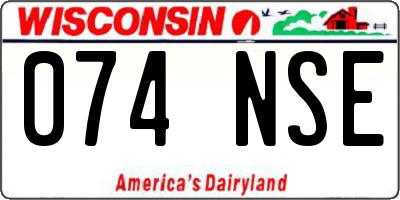 WI license plate 074NSE