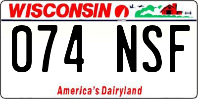 WI license plate 074NSF