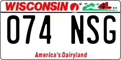 WI license plate 074NSG
