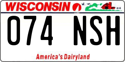 WI license plate 074NSH