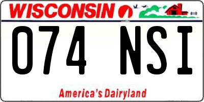 WI license plate 074NSI