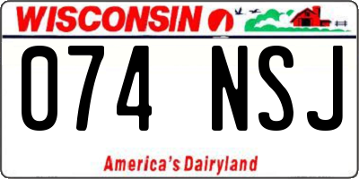 WI license plate 074NSJ