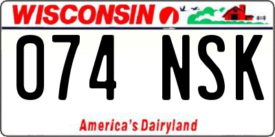 WI license plate 074NSK