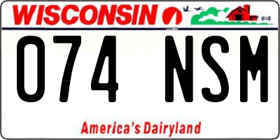 WI license plate 074NSM