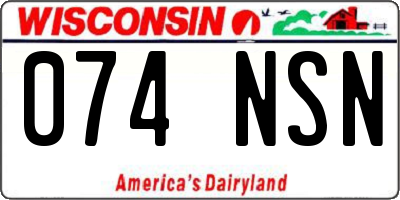 WI license plate 074NSN