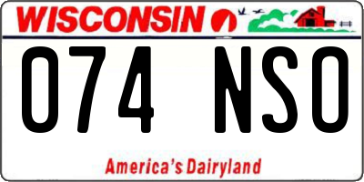 WI license plate 074NSO