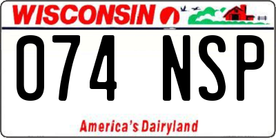 WI license plate 074NSP