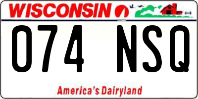 WI license plate 074NSQ