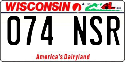 WI license plate 074NSR