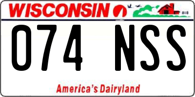 WI license plate 074NSS