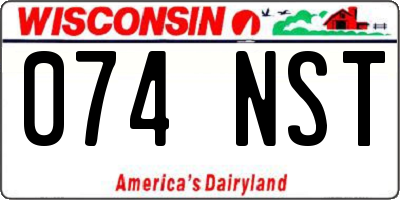 WI license plate 074NST
