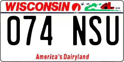 WI license plate 074NSU