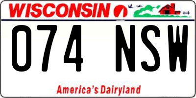 WI license plate 074NSW