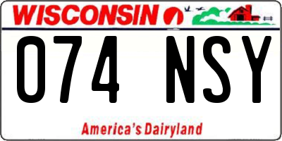 WI license plate 074NSY