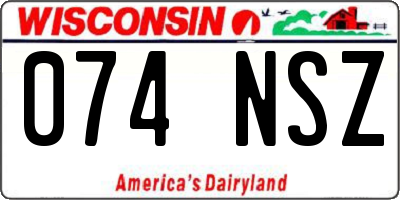 WI license plate 074NSZ