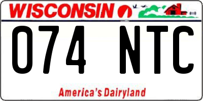 WI license plate 074NTC
