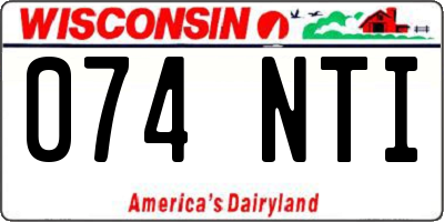 WI license plate 074NTI