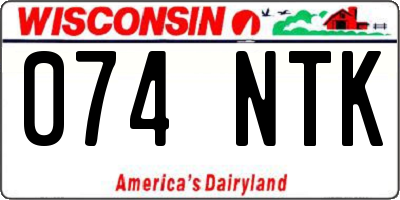 WI license plate 074NTK
