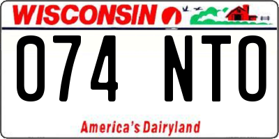 WI license plate 074NTO