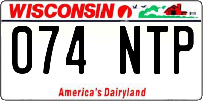WI license plate 074NTP