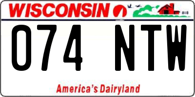 WI license plate 074NTW