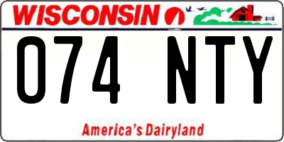 WI license plate 074NTY