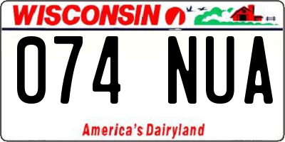 WI license plate 074NUA