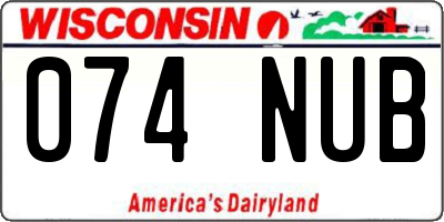 WI license plate 074NUB