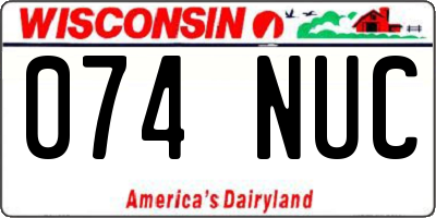 WI license plate 074NUC