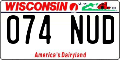 WI license plate 074NUD