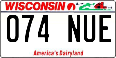 WI license plate 074NUE