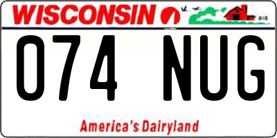 WI license plate 074NUG