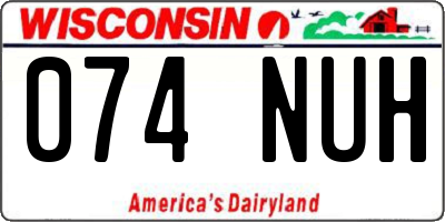 WI license plate 074NUH
