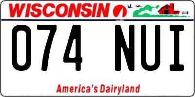 WI license plate 074NUI
