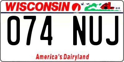 WI license plate 074NUJ