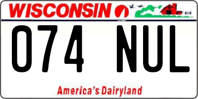 WI license plate 074NUL