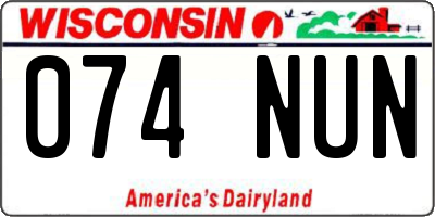 WI license plate 074NUN