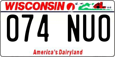 WI license plate 074NUO