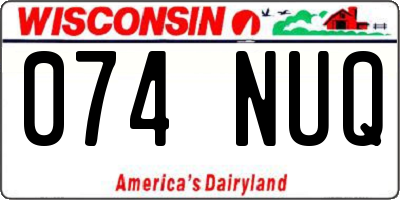 WI license plate 074NUQ