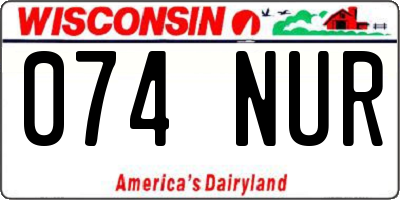 WI license plate 074NUR