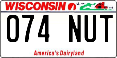 WI license plate 074NUT
