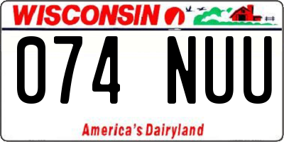 WI license plate 074NUU