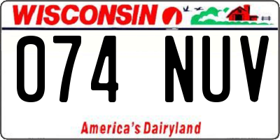 WI license plate 074NUV