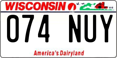 WI license plate 074NUY