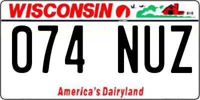 WI license plate 074NUZ