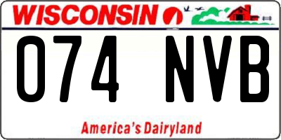 WI license plate 074NVB