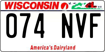 WI license plate 074NVF