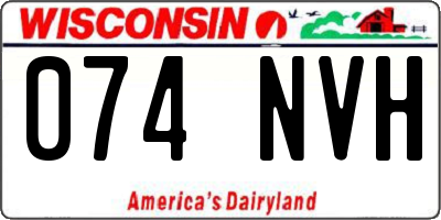 WI license plate 074NVH